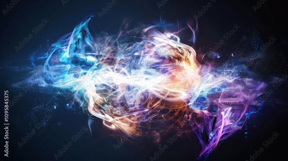 Poster visualizing quantum encryption a digital security landscape with glowing algorithms in deep purple a