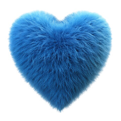 Cyan fluffy blue heart