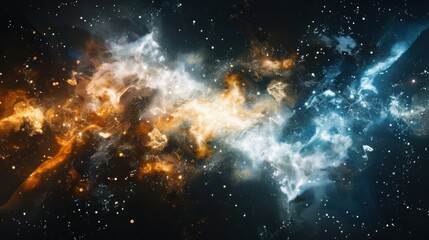 Obraz premium Visualizing quantum star formation cosmic nebula structure in soft luminescent colors astronomical illustration from an impossible perspective