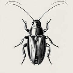 Intricate Cockroach: The Beauty of Nature in Engraving Art