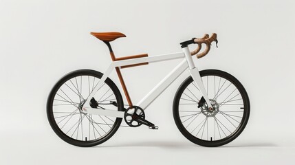 Fototapeta premium Innovative sustainable electric bicycle design modern studio product visualization minimalist environment side view futuristic geometry and colors for eco-friendly mobility