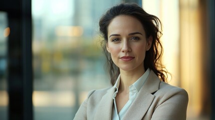 Obraz premium Woman displaying self-assurance and confidence in a professional or social setting