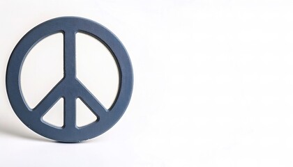 peace hippie 1960s groovy sign or symbol designed for the British nuclear disarmament movement in 1958 is now widely known as the peace sign.  Isolated on white background with copy space