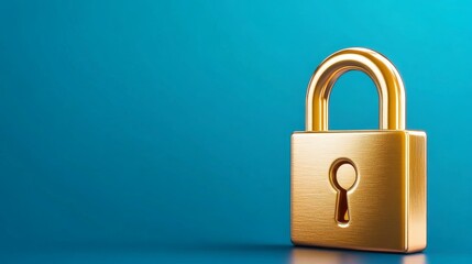 Fototapeta premium Gold Padlock Security Privacy Protection Concept Image