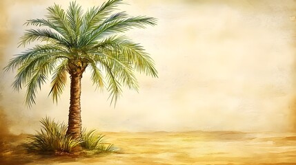 Hand-drawn date palm tree.