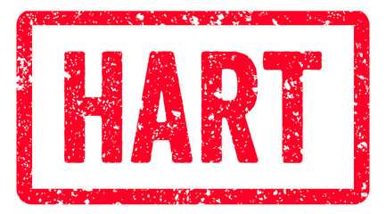 Hart Stamp Transparent Seal, Red Grunge Hart Word Typography Rubber Stamp Seal