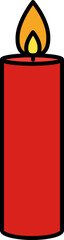 Red candle flat icon vector .
Red candle cartoon stock illustration.
Transparent background.