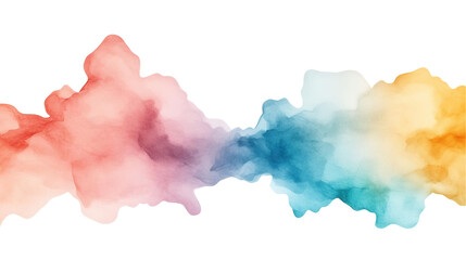 Colorful abstract watercolor splash art studio digital art bright environment eye-level view transparent background