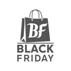  Modern black silhouette logo for Black Friday, modern and minimalist logo, vector silhouette design.  Vector illustration, creative logo, vector icon, Design template for Black Friday with turkey,