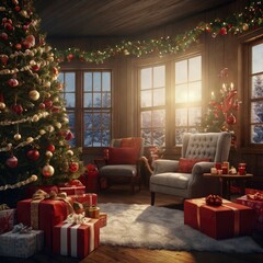 Obraz premium Christmas tree in the city
