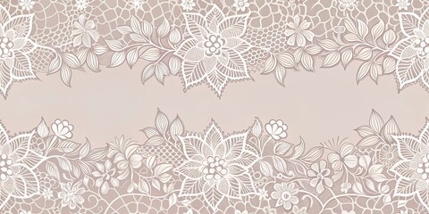 Elegant Floral Lace Border Design, Perfect for Wedding Invitations or Decorative Projects © Kukar Studio