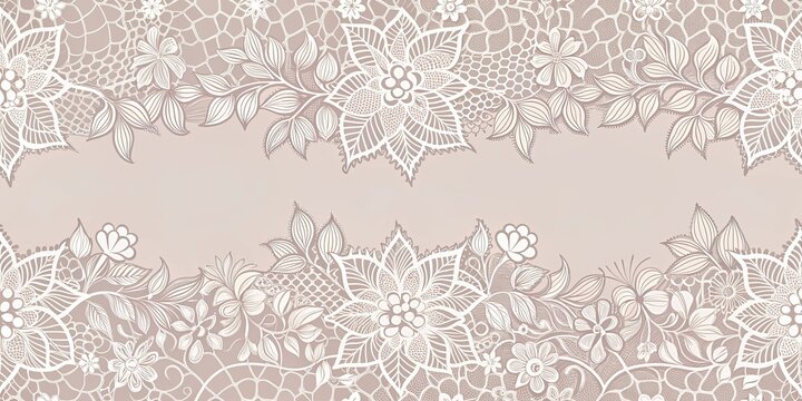 Elegant Floral Lace Border Design, Perfect for Wedding Invitations or Decorative Projects