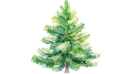 Obraz premium Enchanting Watercolor Christmas Tree: A Beautiful Representation of Holiday Spirit