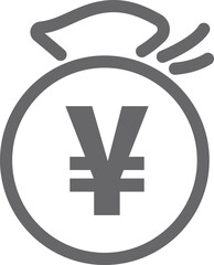ビジネス　マネー　円　コイン　経済　お金　アイコン　ピクトグラム　あしらい　シンプル　イラスト