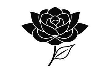  A rose flower silhouette vector .