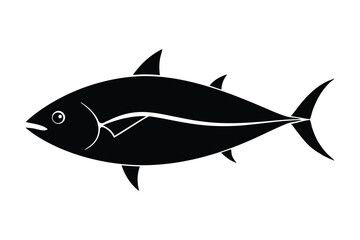 atlantic bluefin tuna silhouette vector illustration.