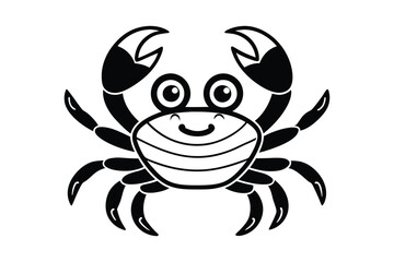  a crab line drawing silhouette vector illustration..