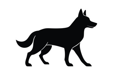 german shepherd silhouette vector image illustration.
