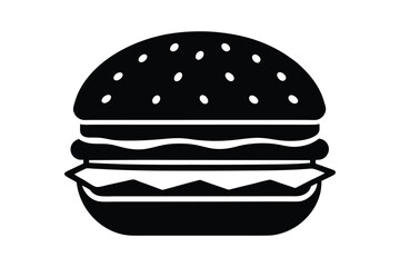  burger silhouette vector image illustration..