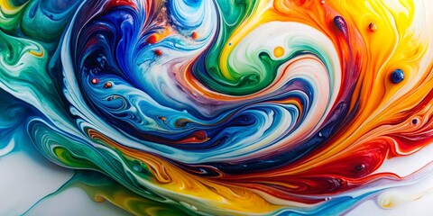 Fototapeta premium Abstract Swirling Rainbow Hues A Colorful Fluid Dynamics Composition
