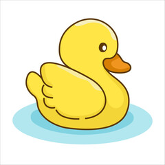 Yellow duck vector isolated on white background. Duck cartoon.