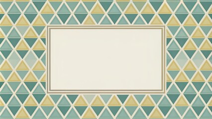Abstract Geometric Triangle Pattern with Blank Frame for Text or Image