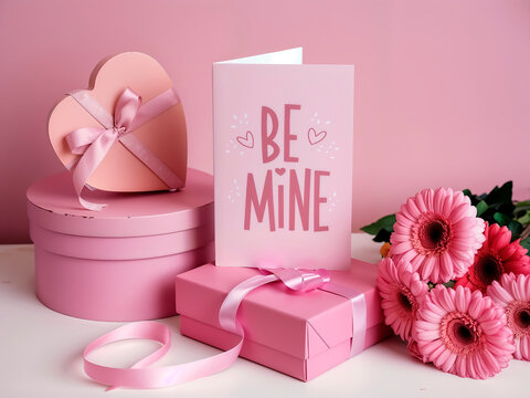 fondo decorado para dia de san valentin, con flores, globos, regalo,