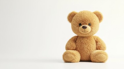Obraz premium Smiling Teddy Bear on a White Background