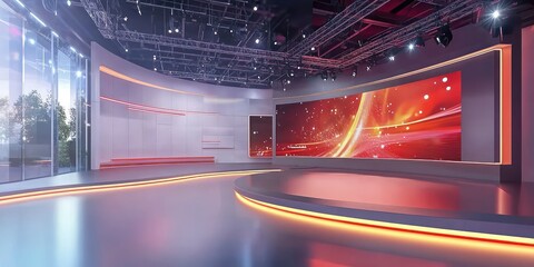 An interactive broadcast studio with a focus on heart disease awareness, showcasing experts and community members sharing their stories.