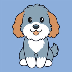 Fototapeta premium Cute Aussiedoodle Dog Clipart Design - Aussiedoodle Vector illustration 