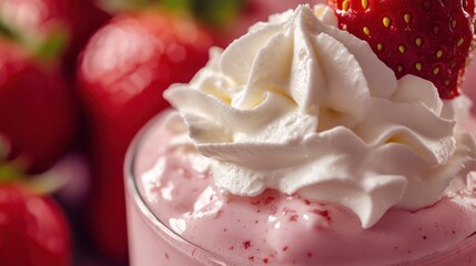Strawberry Milkshake with Whipped Cream
