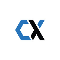 Modern Hexagonal Letter CX Logo