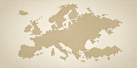 Fototapeta premium Abstract Pixelated Map of a Large Landmass in Europe