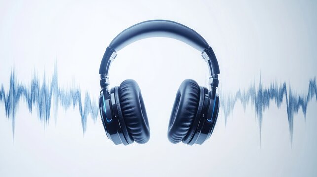 Headphones and Sound Wave