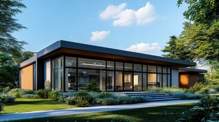 Fototapeta premium Modern Indian Home Design with 3D Elevation View