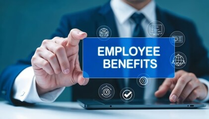 Employee Benefits Overview Corporate Office Informative Graphic Professional Environment Close-Up View Business Strategy