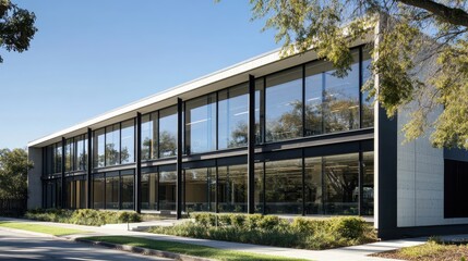 Fototapeta premium Classic 1960s Office Building with Bold Design