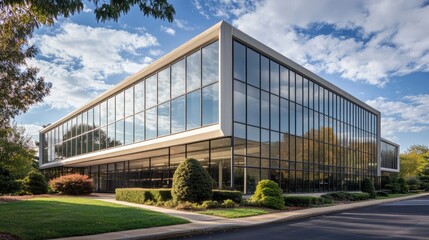 Fototapeta premium Classic 1960s Office Building with Modern Architecture