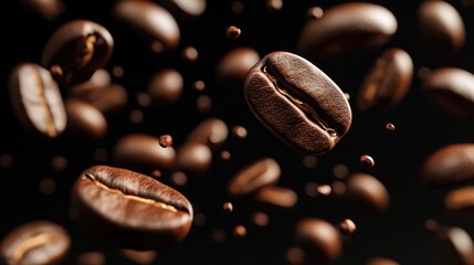 Fototapeta premium Coffee Beans in Motion