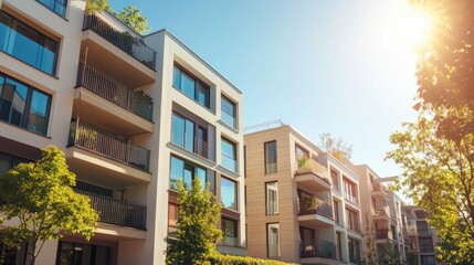 Obraz premium Modern Apartment Complex with Contemporary Architecture