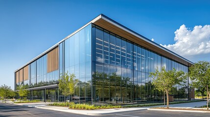 Obraz premium Modern Office Building with Glass Facade