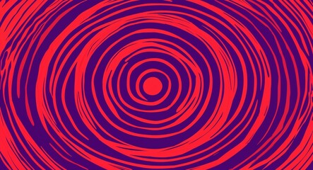 Red Circle pattern hand drawn design on Purple background illustration