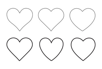 Heart icons set. Red and black Heart icon. Different simple vector hearts and love.vector illustration eps 10