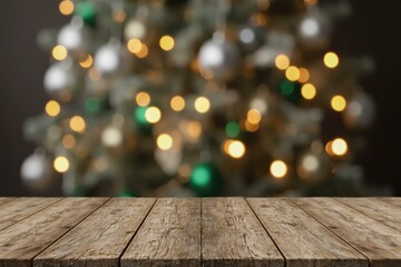 Celebrate the Festive Season with a Beautiful Christmas Tree Decorated with Silver Ornaments and Warm Lights, Perfect for Holiday Greetings and Cards