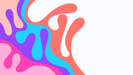 Obraz premium ABSTRACT BACKGROUND WITH HAND DRAWN SHAPES COLORFUL FLAT DESIGN VECTOR TEMPLATE FOR WALLPAPER, COVER DESIGN