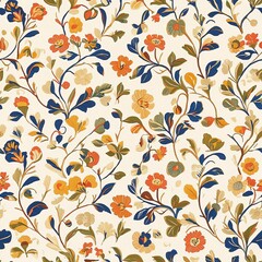 Seamless Floral Pattern Tile Design Home Decor Textile Art Creative Space Nature Inspired