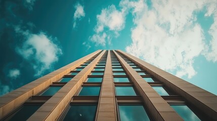 Fototapeta premium Modern Architectural Building Against Blue Sky