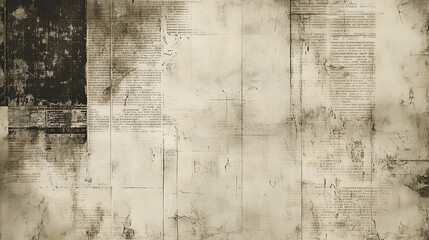 Vintage Newspaper Background with Grunge Texture