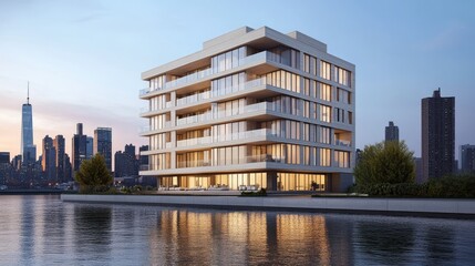 Modern Newly Constructed Apartment Building on Waterfront