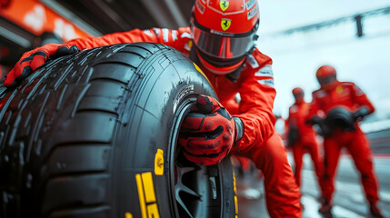 Race Car Tire Change Photo
